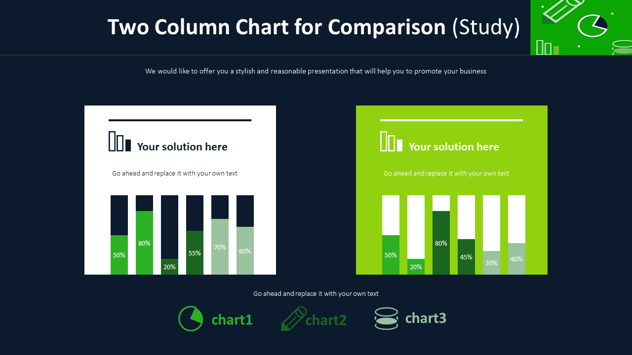 Two Column Chart for Comparison (Study)
