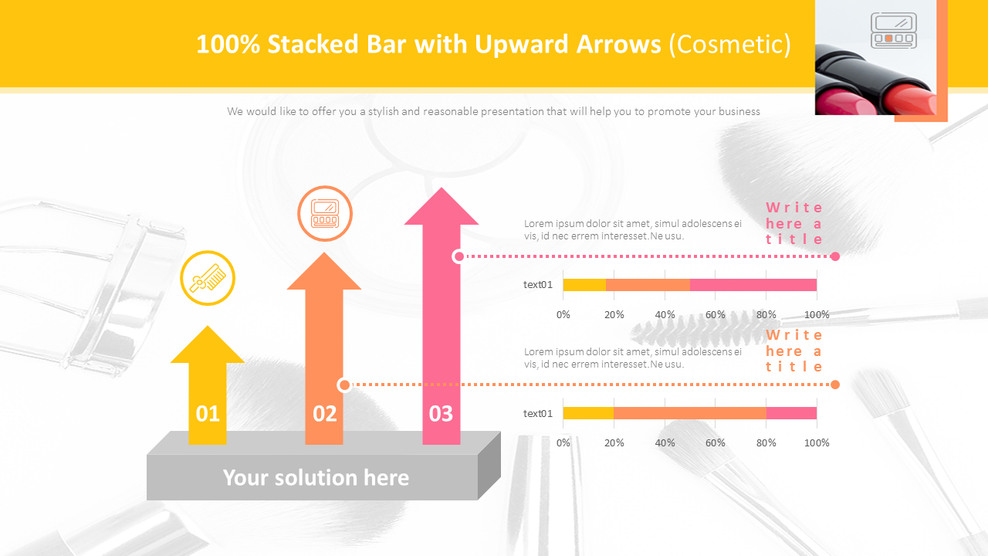 100％带有向上箭头的堆叠条形（化妆品）_01