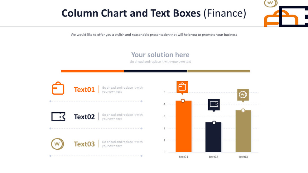 Column Chart and Text Boxes (Finance)