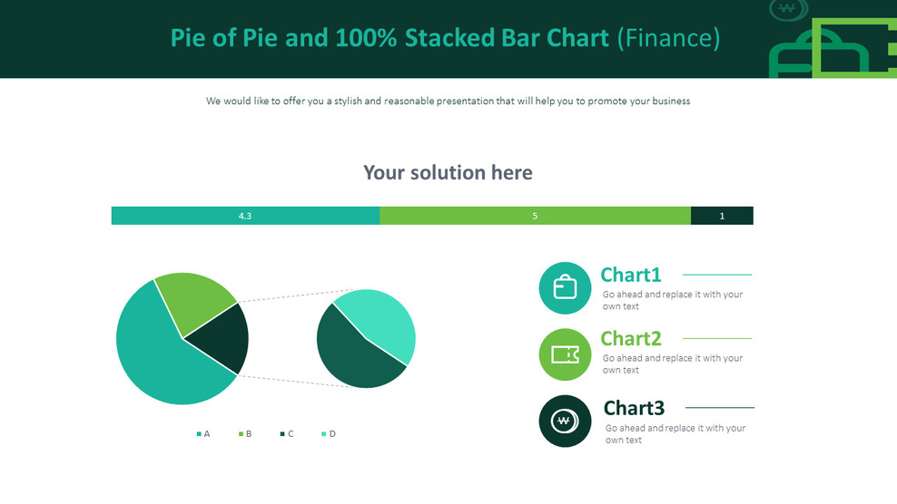 Pie of Pie and 100% Stacked Bar Chart (Finance)_01