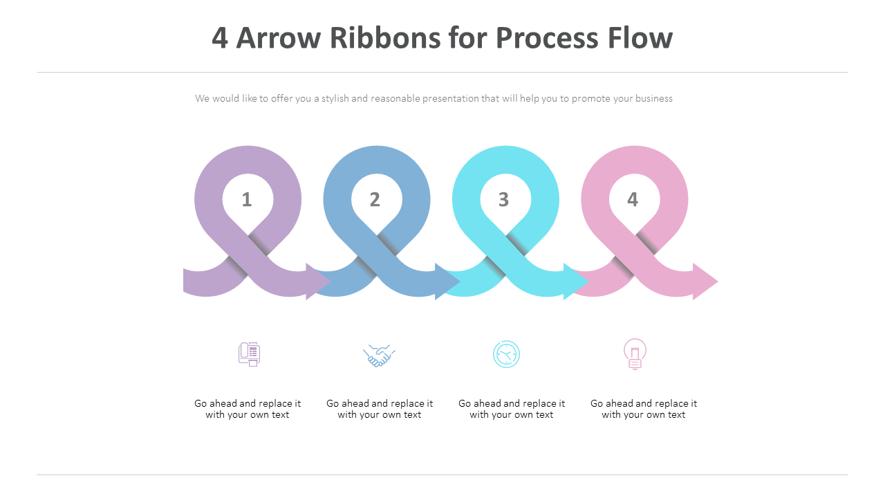 4 Arrow Ribbons For Process Flow Diagram