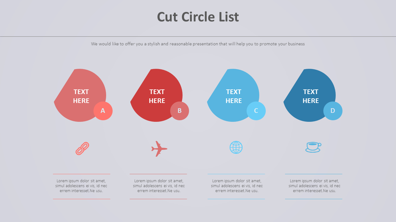 Cut Circle List Diagram