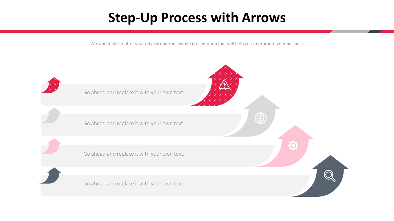 Step-Up Process with Arrows Diagram