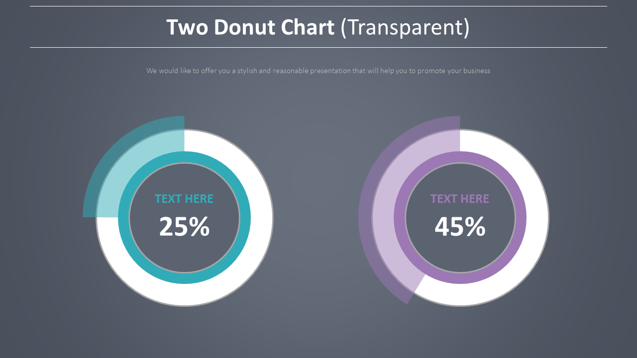 Two Donut Chart Diagram Transparent