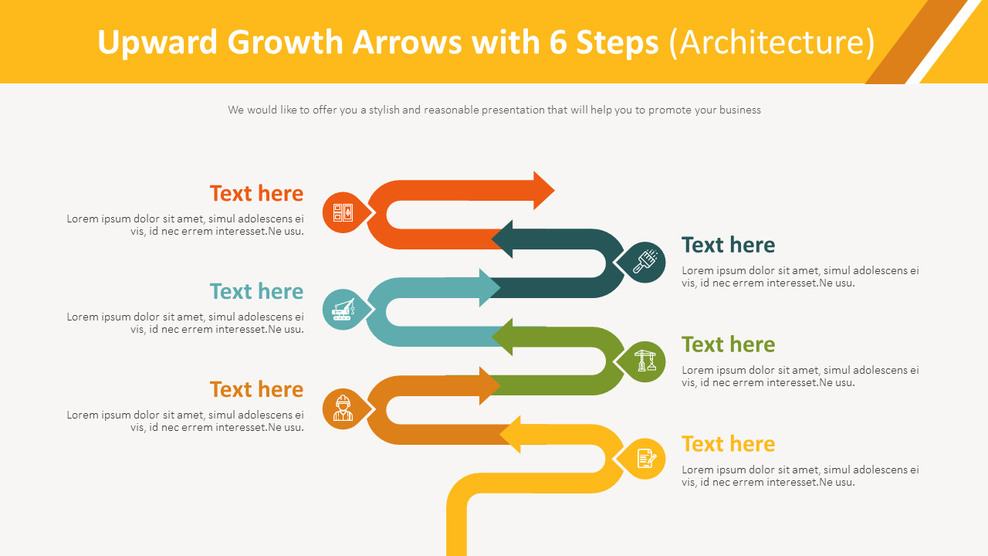 Upward Growth Arrows with 6 Steps Diagram (Architecture)_01