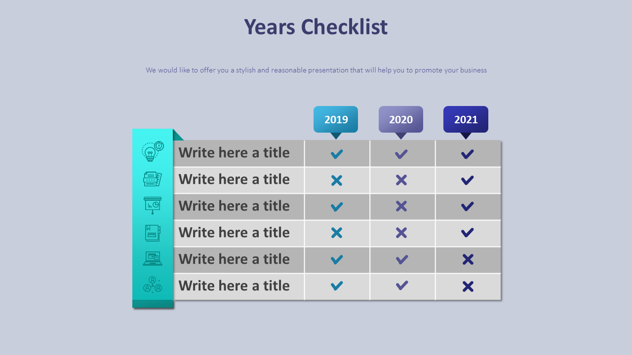 Years Checklist Diagram
