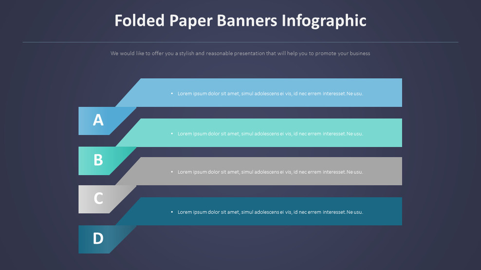 Folded Paper Banners Infographic DiagramList