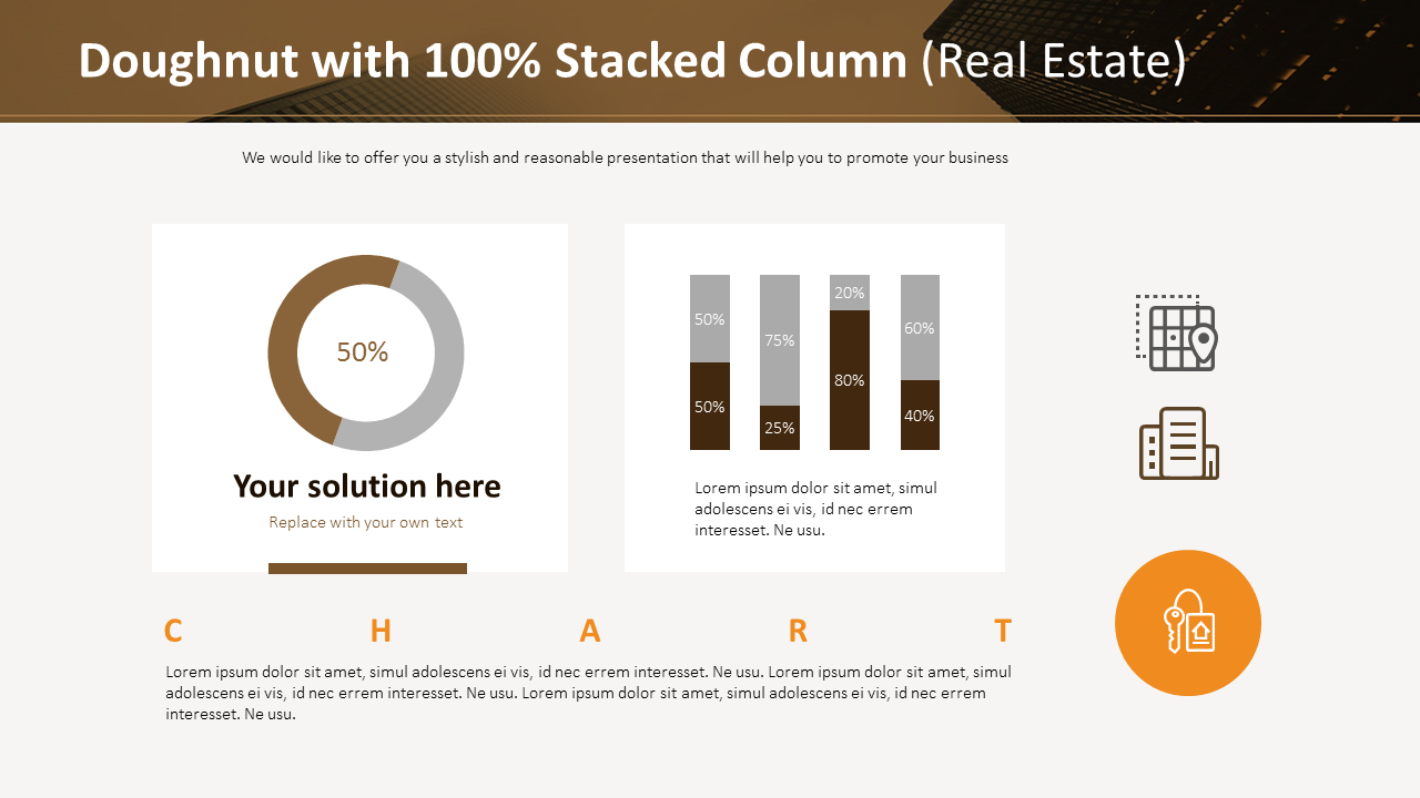 Doughnut with 100 Stacked Column (Real Estate)Chart