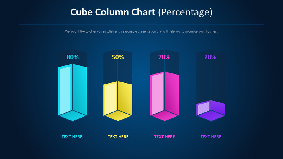 Cube Column Chart Diagram (Percentage)_01