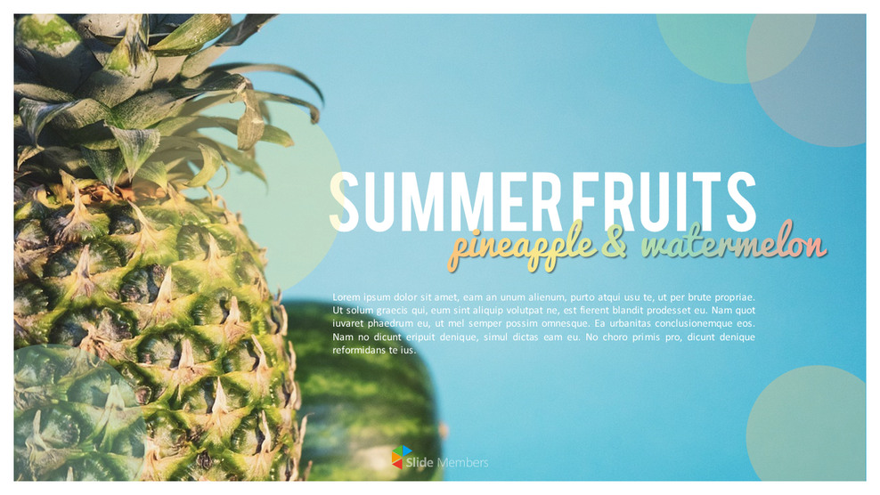 Summer pineapple & watermelon PowerPoint Templates Design_01