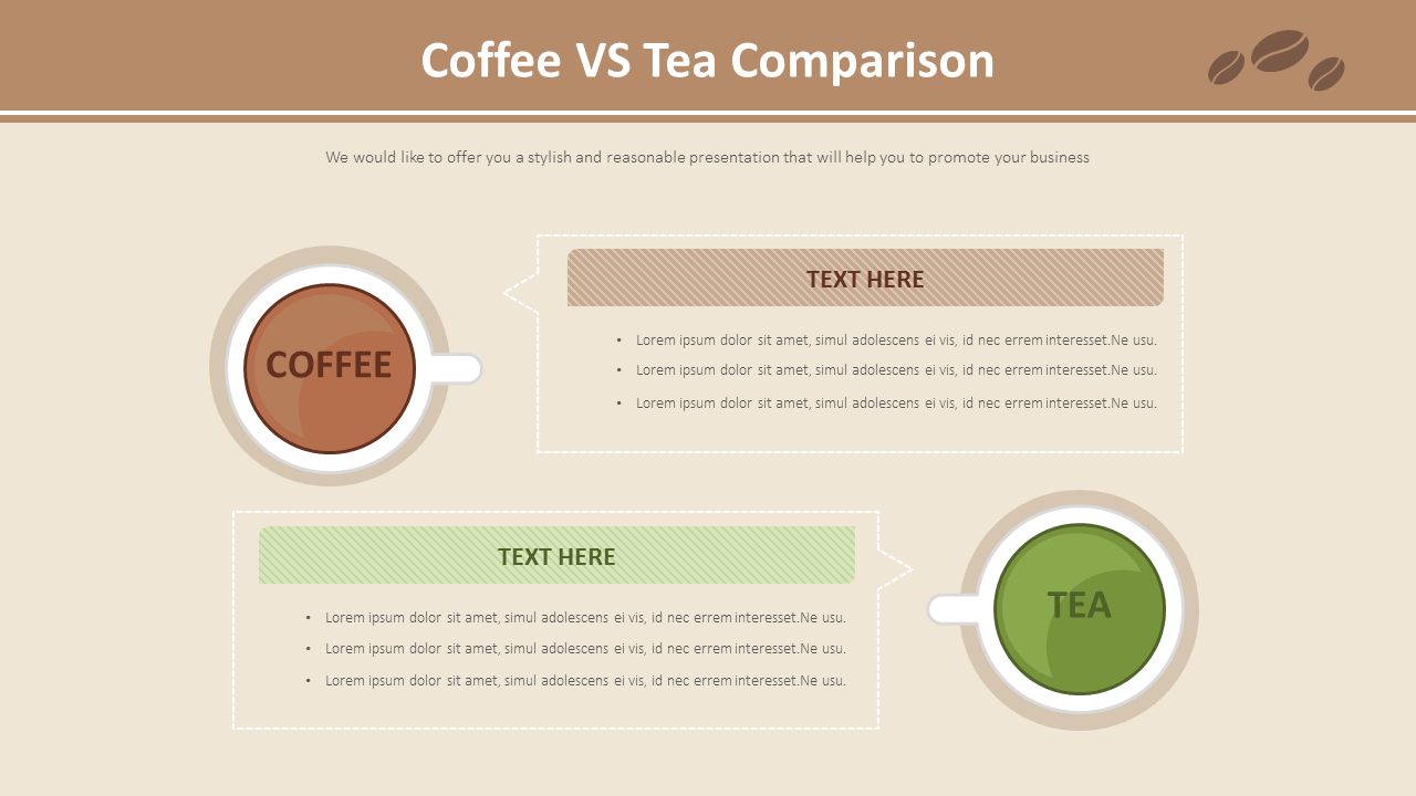 Coffee VS Tea Comparison Diagram