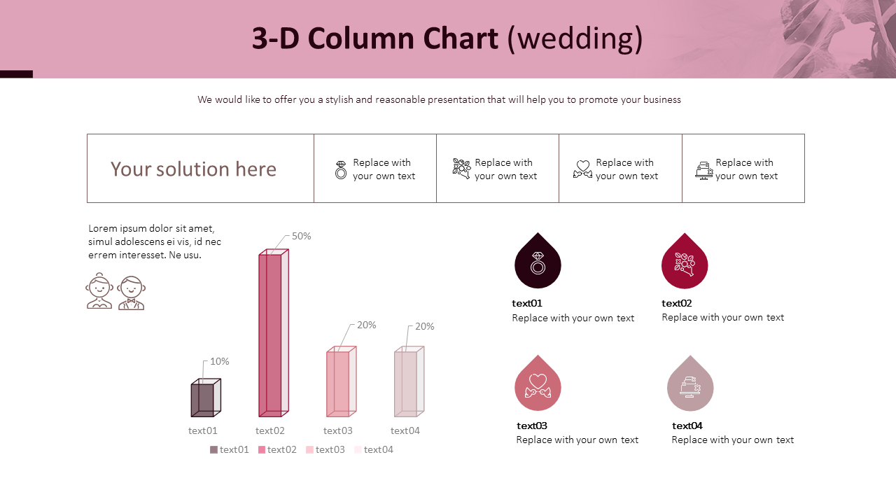 3 D Column Chart Wedding