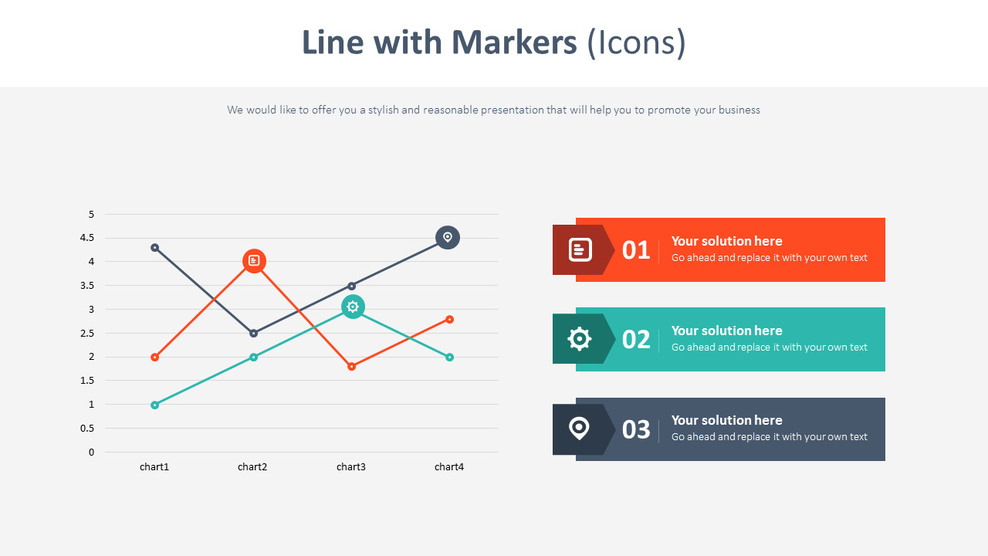 Line with Markers (Icons)