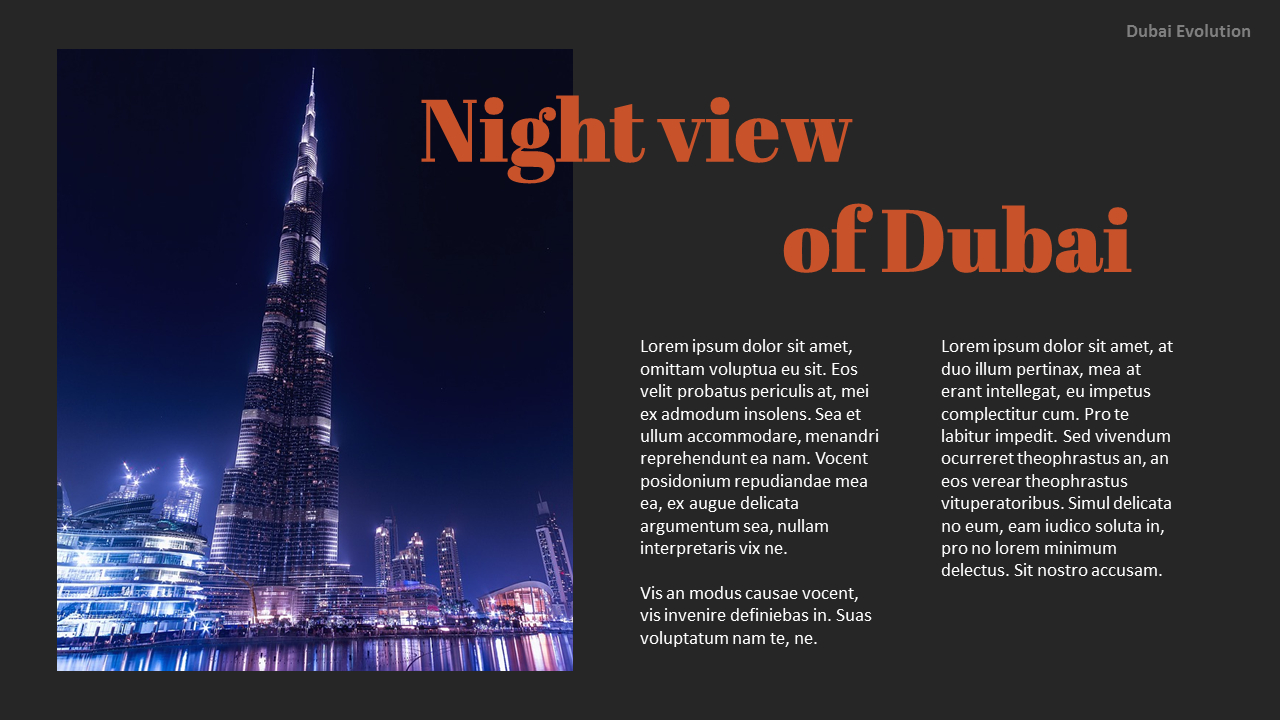 Dubai Evolution PPT Background Images