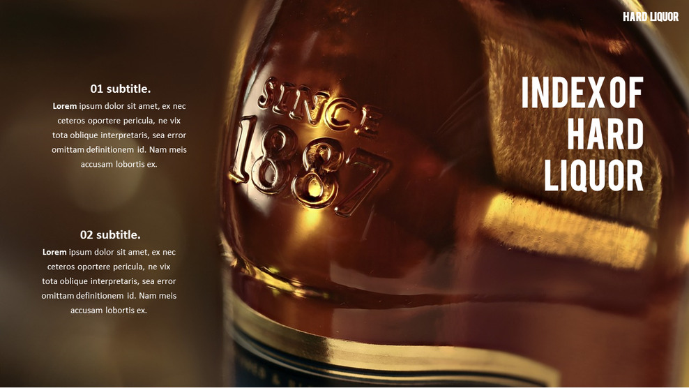 Drink hard liquor Simple PPT Templates