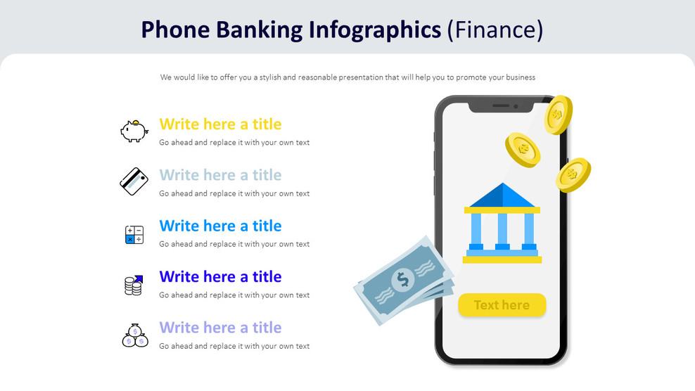 Phone Banking Infographics Diagram (Finance)