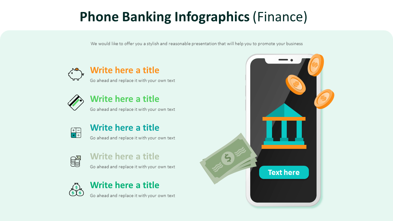 Phone Banking Infographics Diagram (Finance)