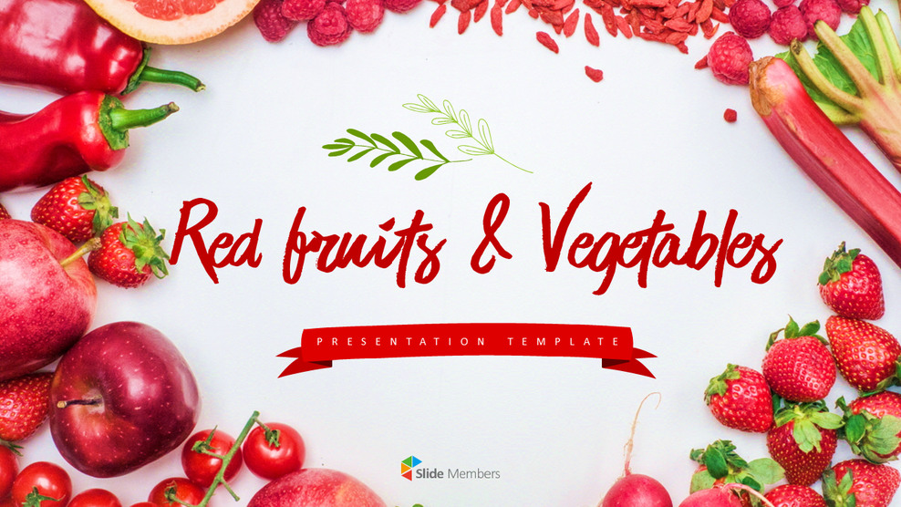 赤い果物と野菜 テーマPPTテンプレート_01