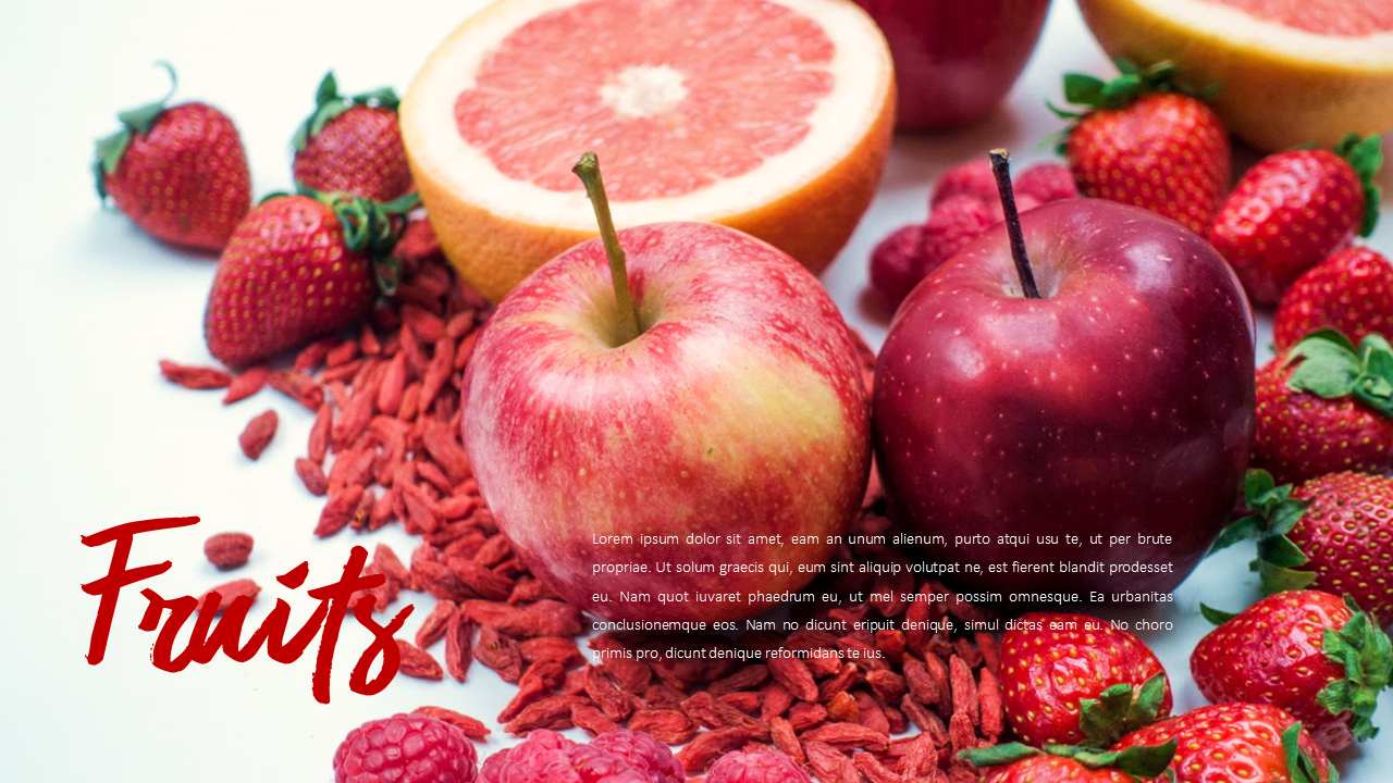 赤い果物と野菜 テーマPPTテンプレート_03