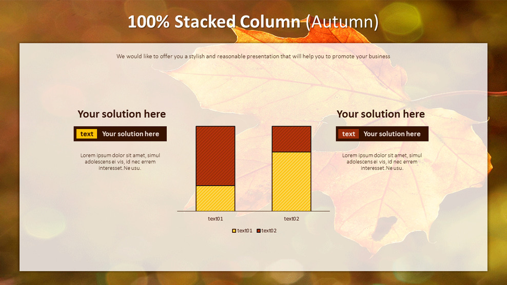 100% 堆叠列自由 PPT 布局 – 市场份额、细分分析_01