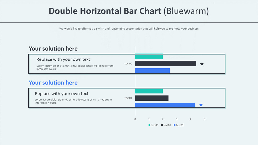 Double Horizontal Bar Chart (Bluewarm)