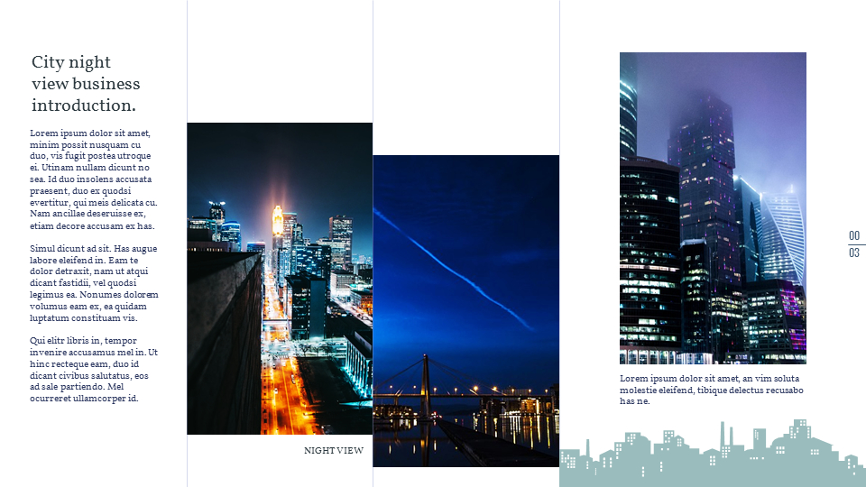 街の夜景 パワーポイントのレイアウト_03