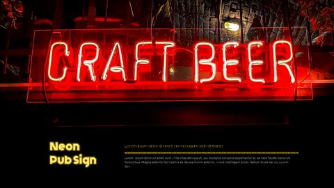 네온 사인 PPT 템플릿 심플한 디자인