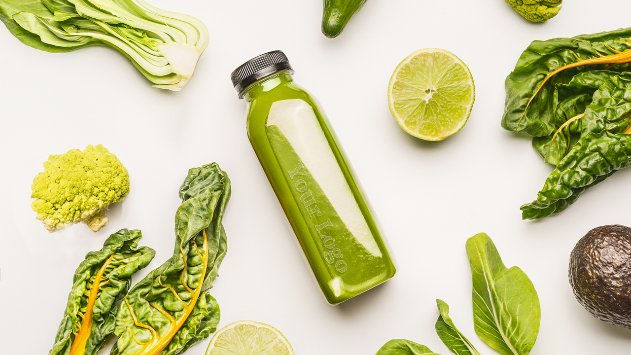 Fruit Vegetable Juice Bottle PPT Templates