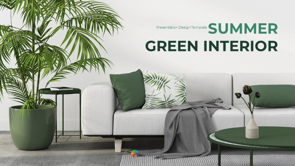 Summer Green Interior Slide PPT