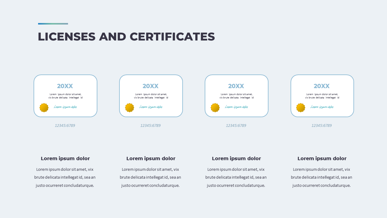 Licenses and Certificates Slide