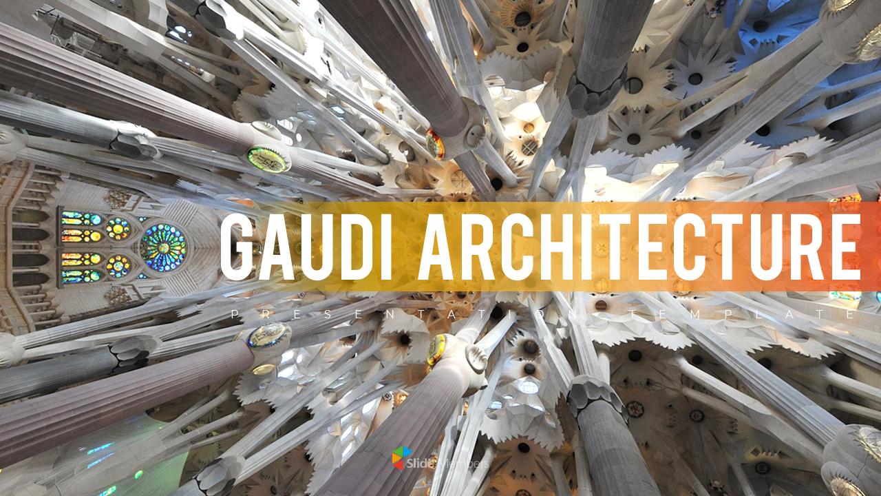 高迪建筑免费 PowerPoint 封面 - 艺术与建筑演示_02