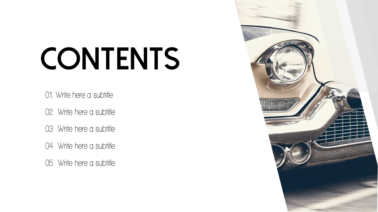 Simple Table of Contents Slide