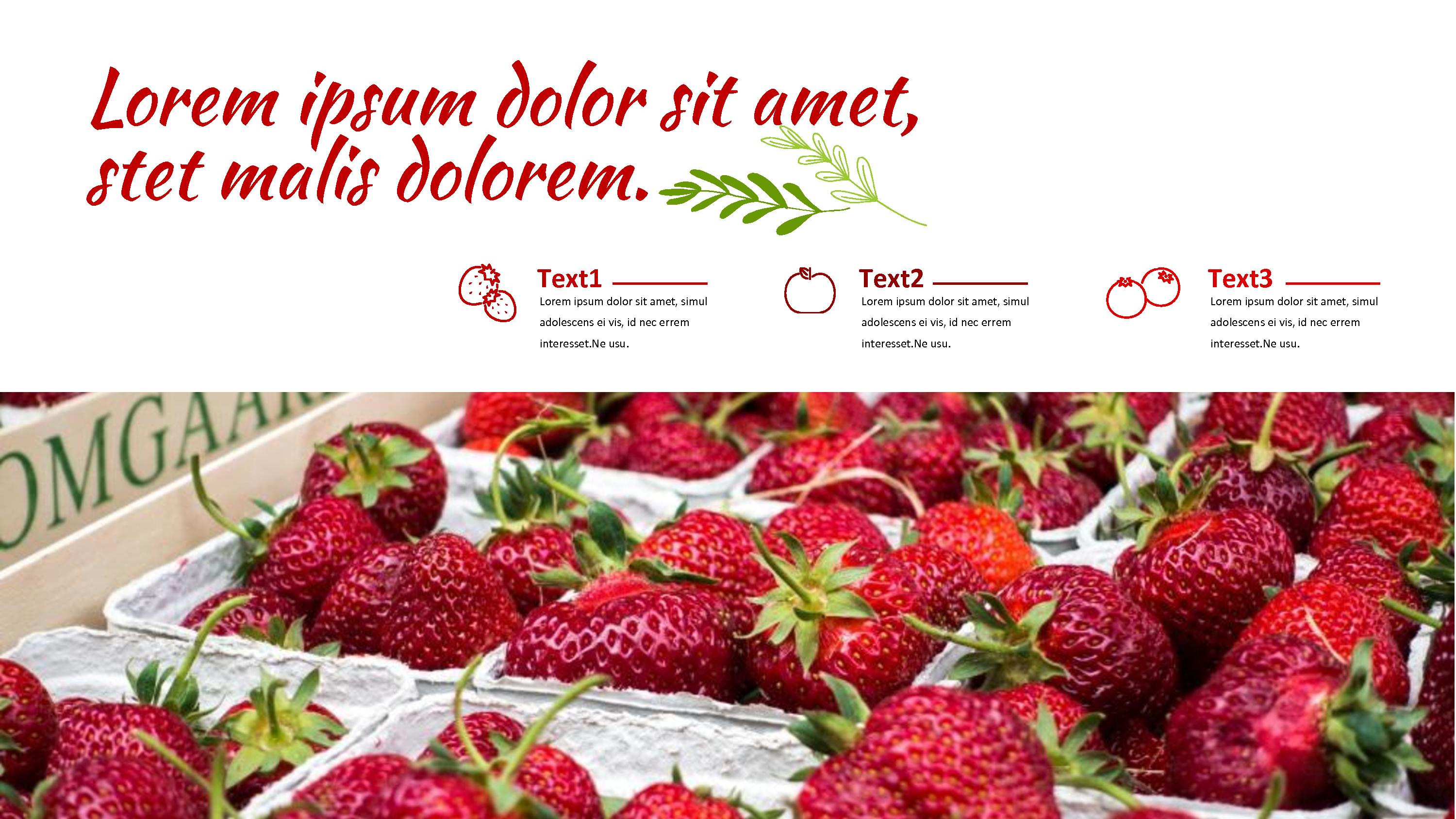 赤い果物と野菜 グーグルスライドテンプレート