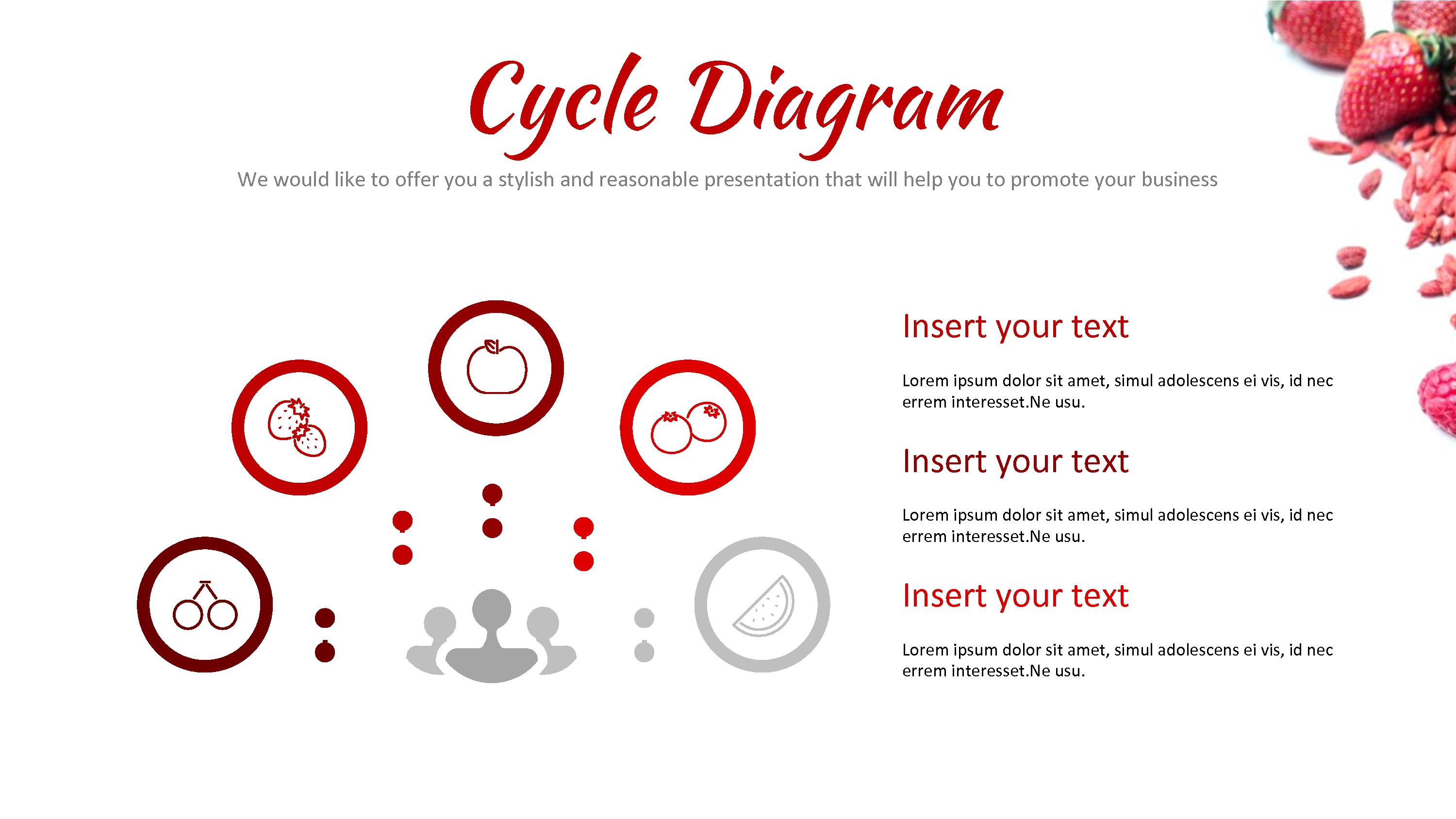 Red Fruits & Vegetables Google Slides Templates