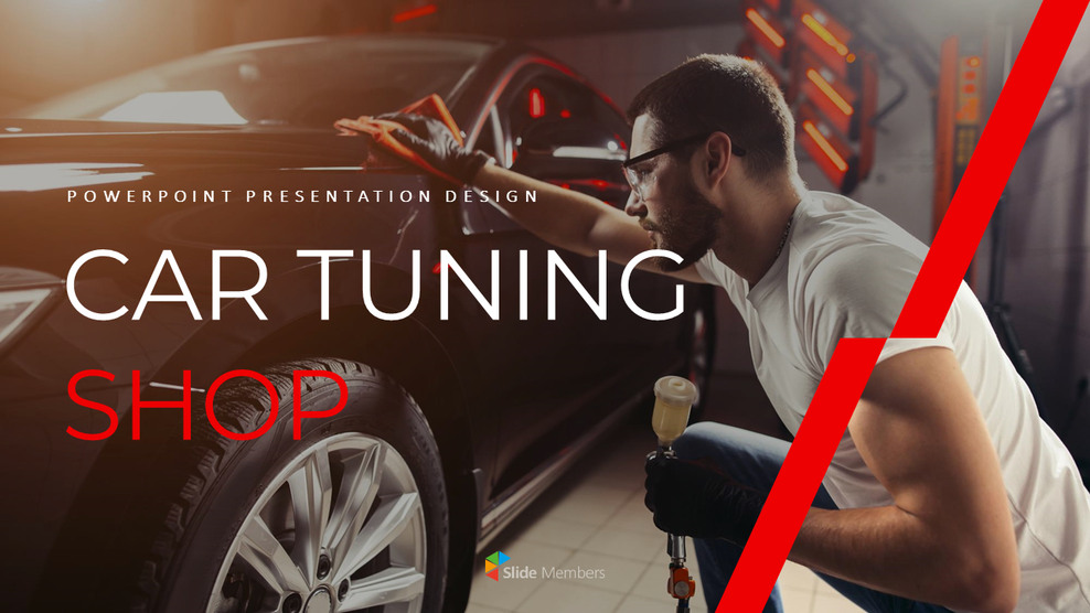 Atelier de tuning automobile Conception PowerPoint facile_01