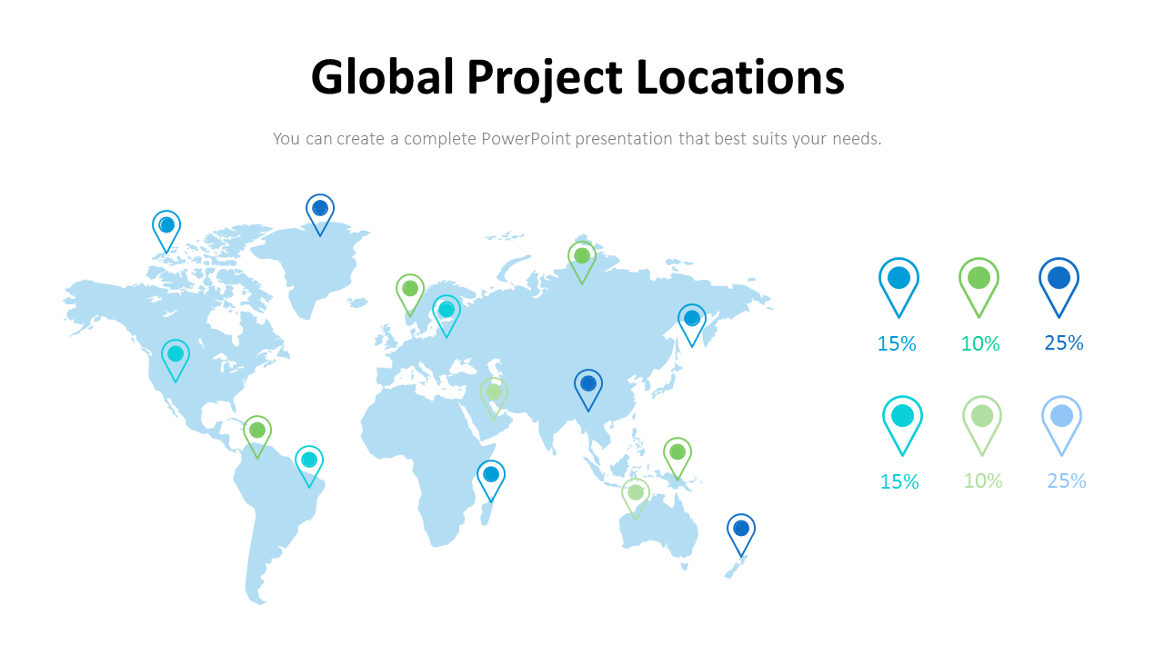 Global Project Locations PowerPoint Design