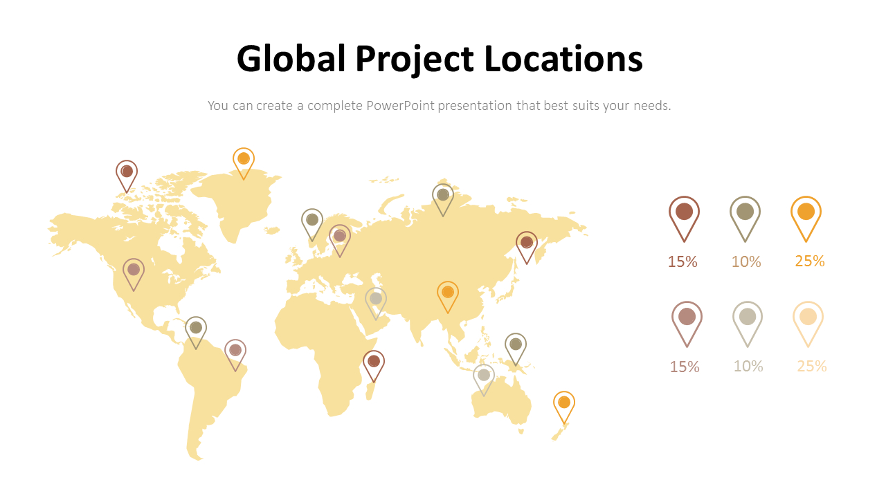 Global Project Locations PowerPoint Design