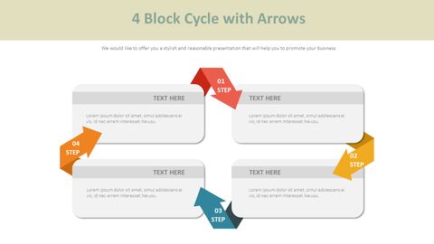 4 Block Cycle with Arrows Diagram