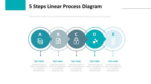 5 Steps Linear Process Diagram