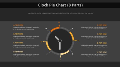 Clock Pie Chart Diagram 8 Parts