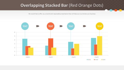 Overlapping Stacked Bar (Red Orange Dots)|Column|Chart