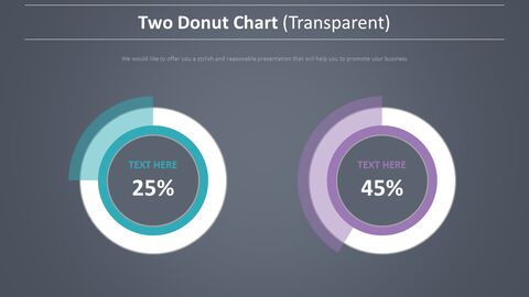Two Donut Chart Diagram (Transparent)