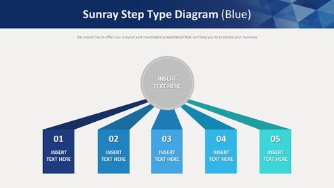 Diagramme de type d'étape Sunray (bleu)
