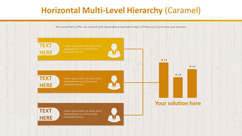 Horizontal Multi-Level Hierarchy Diagram (Caramel)