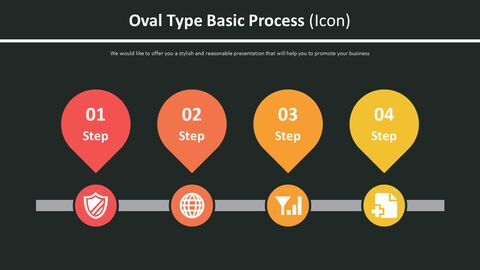 Oval Type Basic Process Diagram (Icon)