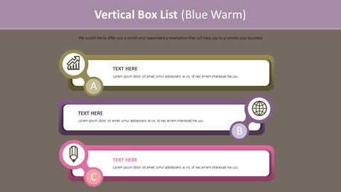 Vertical Box List Diagram (Blue Warm)
