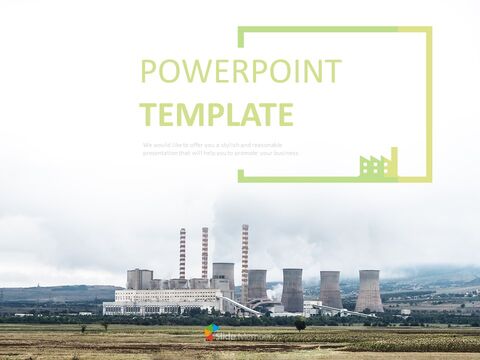 無料powerpointのテンプレートデザイン 環境にやさしい工場