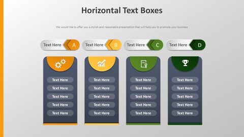 Horizontal Text Boxes Diagram|Tables