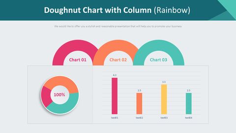 Doughnut Chart with Column (Rainbow)