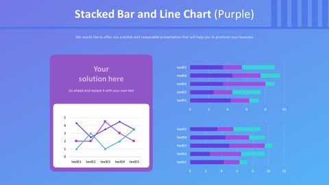 Stacked Bar and Line Chart (Purple)